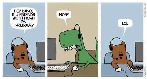 Noah, facebook, and dinosaurs