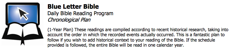 Chronological Bible Reading Plan