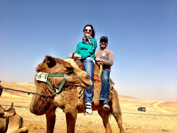 Jeremy and Michelle on a camel