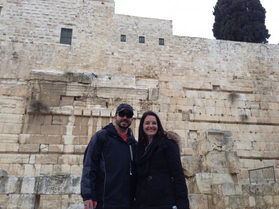 Michelle and I in front of the walls of the Temple Mount